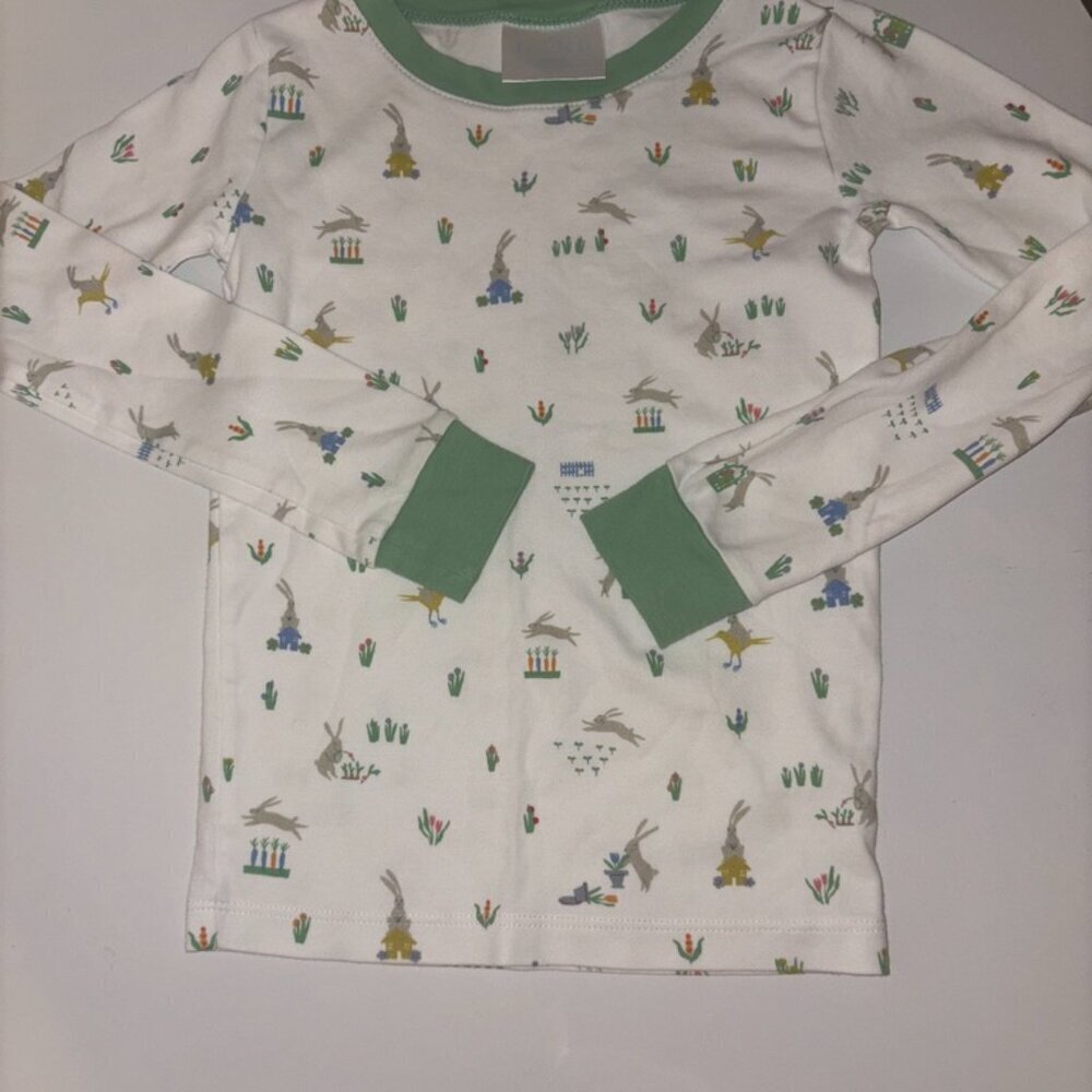Kids' LAKE Pajama Long Sleeve Pima Cotton Top Size 6 Bunnies Spring Summer